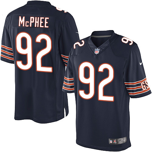 Men's Limited Pernell McPhee Nike Jersey Navy Blue Home - #92 NFL Chicago Bears